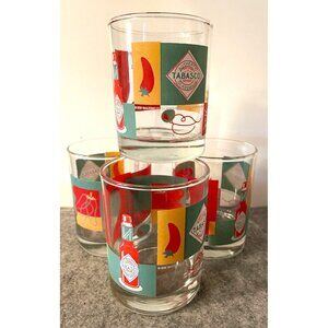 Set of 4 Tabasco Double Rock Glasses  # 2227